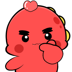 Red Grumpy Dino 2 : Animated Stickers