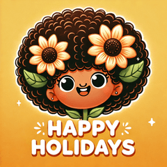 Afro Sunflower Stickers@SFW