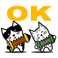 Cats playing the accordion.