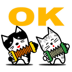 Cats playing the accordion.