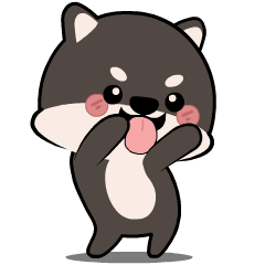 Shiba inu Black : Animated Stickers