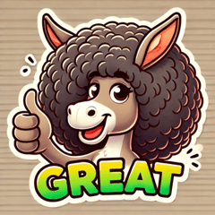 Afro Donkey Stickers@SFW