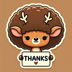 Afro Reindeer Stickers@SFW