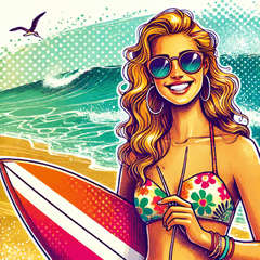 Surfer Girl Stickers