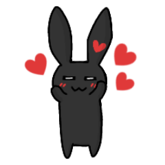 Black rabbit restless Valentine