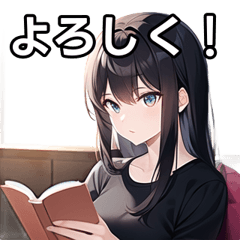 beautiful girl reading a book