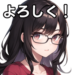 Farsighted girl with glasses