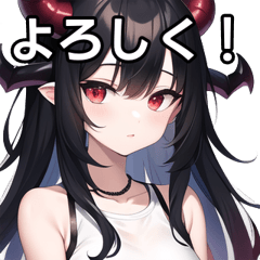 demon girl sticker