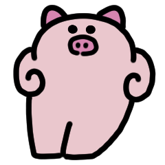 ブタのダンス 動くスタンプ