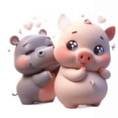 Hippo & Pink Pig crush on  You