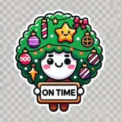 Afro Christmas Tree Stickers@SFW