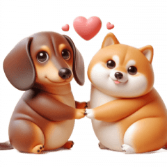 Dachshund & Shiba Inu Forever Together