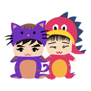 Cute Cat & Cute Dinosaur