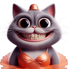 Gray cat is funny