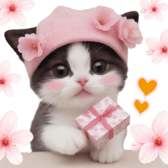 cute hachiware cat spring Sticker