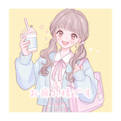 Fancy dream cute girl illustration