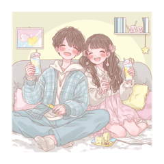 Cute illustrations of girls and boy