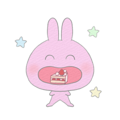 口からショートケーキうさぎ