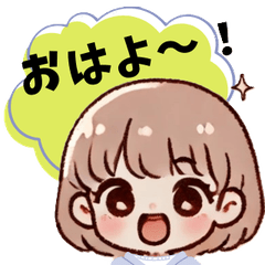 Kawaii Girl Stickers -Greeting-
