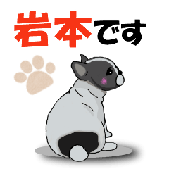 岩本さんが使う可愛い子犬の名前スタンプ