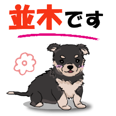 並木さんが使う可愛い子犬の名前スタンプ