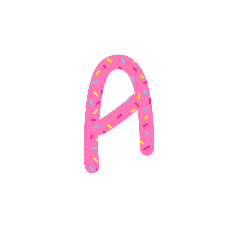 Sweet pink English letters