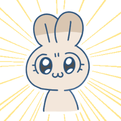 "Hapi-poyo" cute rabbit and cute cat
