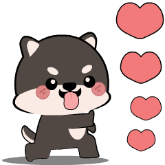 Shiba inu Black 2 : Animated Stickers