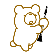 Bear playing the clarinet.