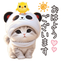 cute cat panda cap big keigo