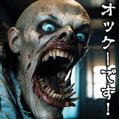Kowamote zombie horror Pop-up Sticker 2