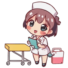 The little nurse is at work