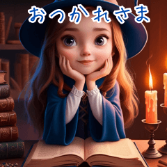 Cute Girl Wizard Sticker