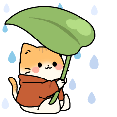 Popping up! Cat in a raincoat Sticker