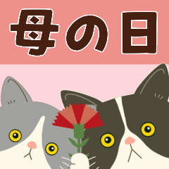 【母の日】ハチワレコンビ【ありがとう】