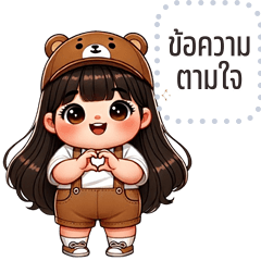 Message Stickers: Bearry cute girl.