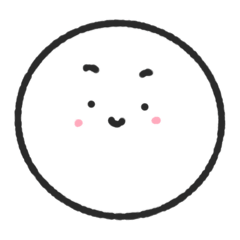 Simple daily sticker [white and round]☻