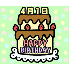 4月の誕生日ケーキ Line スタンプ Line Store