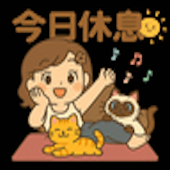 aerial yogo girl & cat