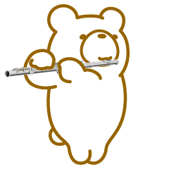 Bear playing the flute.