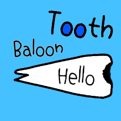 Tooth baloon sticker.ENG ver.