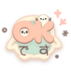 marshmallow long-tailed tit sticker