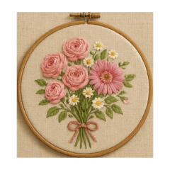 Floral embroidery art
