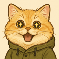 マウンテンパーカーを着た猫