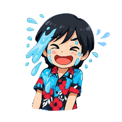 สงกรานต์วุ่นๆ กับคุณพ่อเสื้อลายดอกสีแเดง