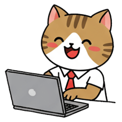 Little cat works hard every day.