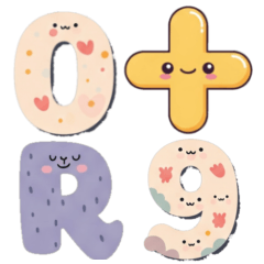 English letters, numbers, plus, minus – LINE stickers | LINE STORE