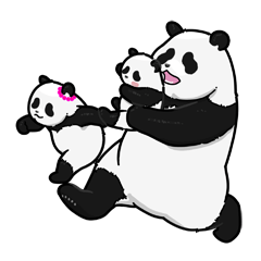 親子パンダの日常スタンプ