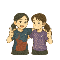 Nicole badminton with partner