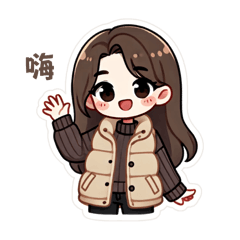 穿羽絨背心的小女孩